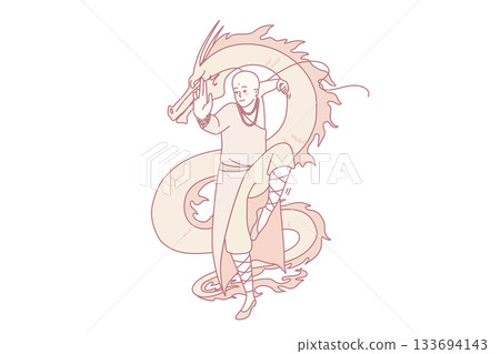 Tibetan monk making moves 133694143