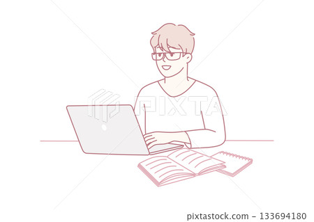 Anxious individual showing distress, Person holding head in signs of mental and emotional tension 133694180