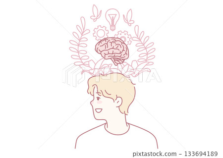 Man generate innovative idea 133694189