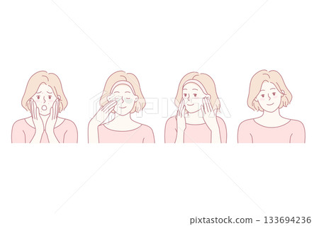 Woman before and after beauty treatment Woman before and after beauty treatment 133694236