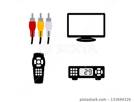 TV with RCA cable stock illustration 133694326