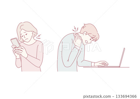 chronic discomfort during digital work hours, ergonomic awareness key during home office routines 133694366