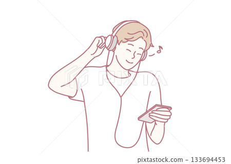 person discovers tranquility through melodies, quiet individual relaxes fully with gentle harmonic sounds, silent listener experiences deep serenity immersed in peaceful tunes person discovers tranquility through melodies, quiet individual relaxes fully with gentle harmonic sounds, silent listener experiences deep serenity immersed in peaceful tunes 133694453