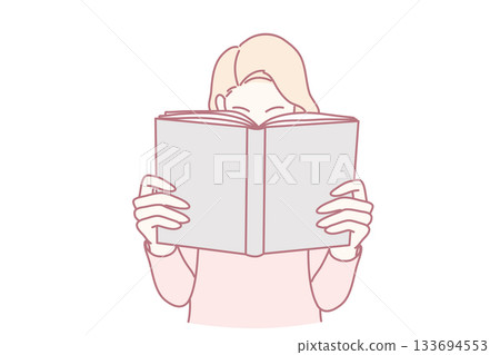 silent reading mystery, quiet individual searches discreetly, someone quietly observing with curiosity and focus, figure engrossed in private reading while subtly hiding face 133694553