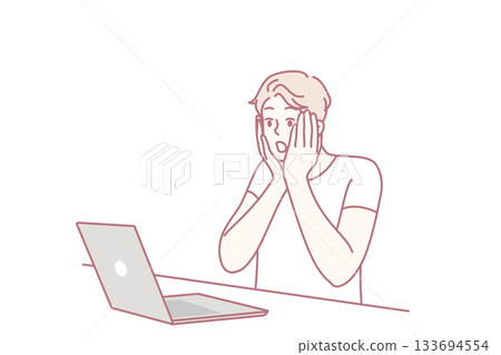 overwhelmed home worker, individual overwhelmed by tech stress and looming deadlines at home, person showing signs of burnout from remote working pressures and technological fatigue 133694554