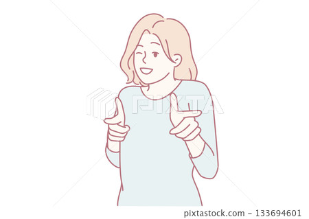 Confident proud display, Person demonstrating pride and selfassurance with confident stance and smiling face 133694601