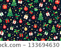 Cute Christmas seamless pattern 133694630