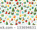 Cute Christmas seamless pattern 133694631