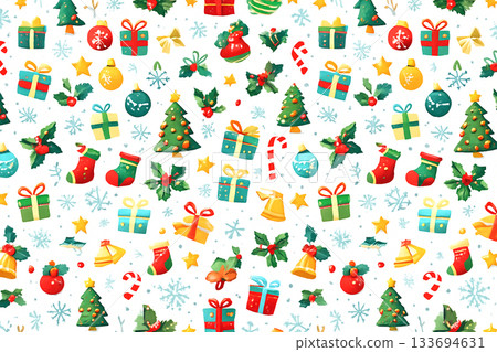 可愛的聖誕無縫模式 133694631