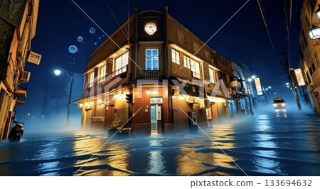 Downtown area at night 133694632