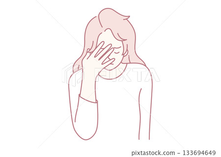 lady displaying distress and regret, woman expressing frustration amidst personal emotional struggle lady displaying distress and regret, woman expressing frustration amidst personal emotional struggle 133694649