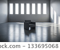 Minimalist chair in serene empty room 133695068