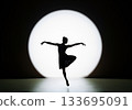 Dancer Silhouette with Spotlight 133695091