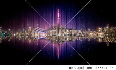 夜幕下的賽博龐克城市 夜幕下的賽博龐克城市 133695422