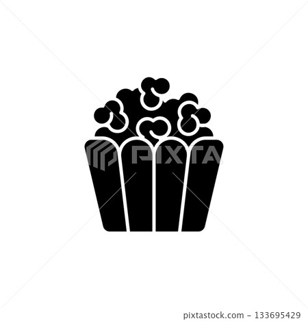 Popcorn vector icon. Food icon solid style. perfect use for logo, presentation, website, and more. modern icon design glyph style 133695429