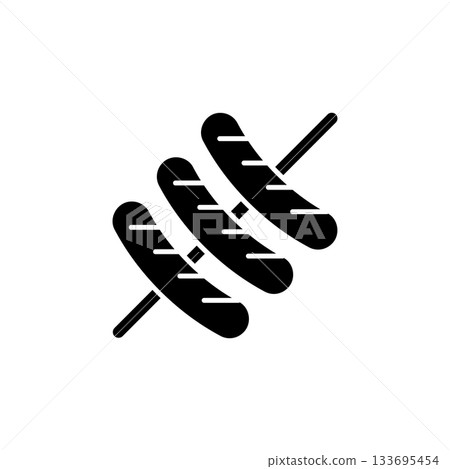 Sausage vector icon. Food icon solid style. perfect use for logo, presentation, website, and more. modern icon design glyph style 133695454
