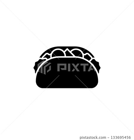 Taco vector icon. Food icon solid style. perfect use for logo, presentation, website, and more. modern icon design glyph style Taco vector icon. Food icon solid style. perfect use for logo, presentation, website, and more. modern icon design glyph style 133695456