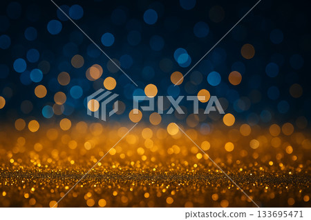 Golden and blue festive bokeh background with glitter texture, perfect for Christmas, New Year, celebration banners elegant Golden and blue festive bokeh background with glitter texture, perfect for Christmas, New Year, celebration banners elegant 133695471
