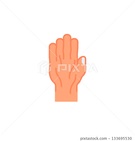 Old people hand vector icon. Hand gesture icon flat style. perfect use for logo, presentation, website, and more. modern icon design color style Old people hand vector icon. Hand gesture icon flat style. perfect use for logo, presentation, website, and more. modern icon design color style 133695530