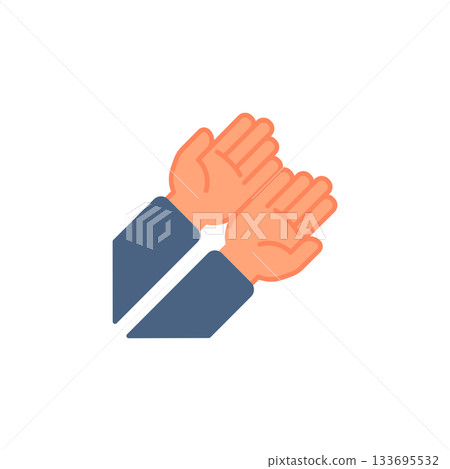 Praying hand gesture vector icon. Hand gesture icon flat style. perfect use for logo, presentation, website, and more. modern icon design color style Praying hand gesture vector icon. Hand gesture icon flat style. perfect use for logo, presentation, website, and more. modern icon design color style 133695532