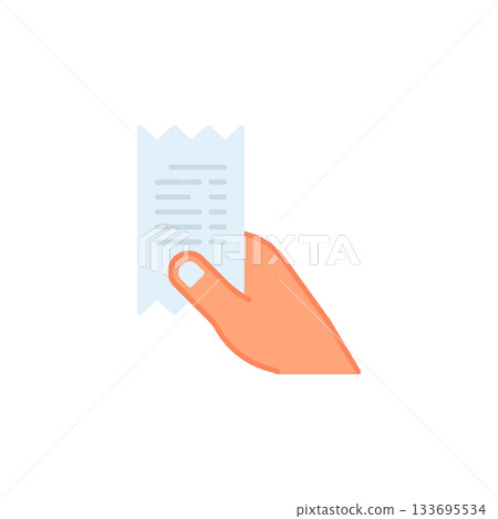 Hand holding paper vector icon. Hand gesture icon flat style. perfect use for logo, presentation, website, and more. modern icon design color style 133695534