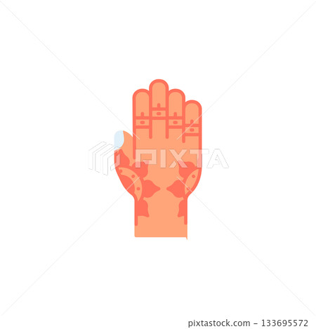 Henna hand vector icon. Hand gesture icon flat style. perfect use for logo, presentation, website, and more. modern icon design color style Henna hand vector icon. Hand gesture icon flat style. perfect use for logo, presentation, website, and more. modern icon design color style 133695572