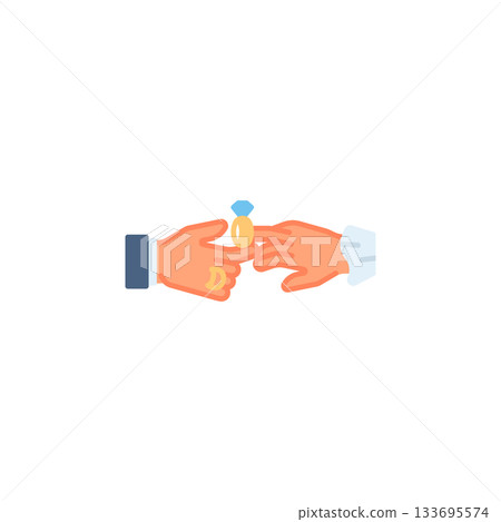 Wedding hand ring hand gesture vector icon. Hand gesture icon flat style. perfect use for logo, presentation, website, and more. modern icon design color style Wedding hand ring hand gesture vector icon. Hand gesture icon flat style. perfect use for logo, presentation, website, and more. modern icon design color style 133695574