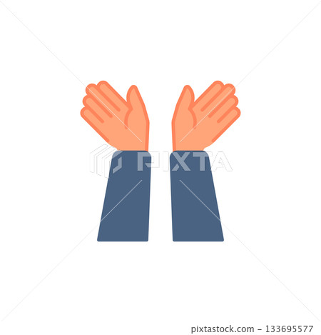 Celebration hand gesture vector icon. Hand gesture icon flat style. perfect use for logo, presentation, website, and more. modern icon design color style 133695577