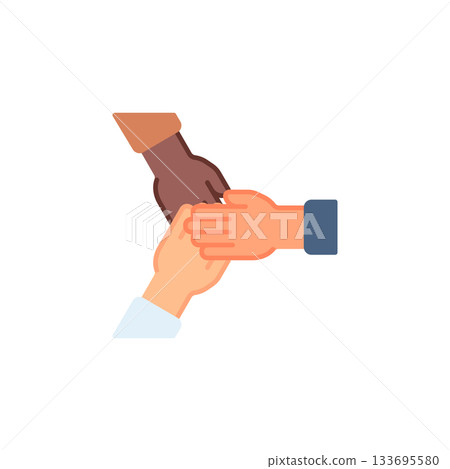 United hand gesture vector icon. Hand gesture icon flat style. perfect use for logo, presentation, website, and more. modern icon design color style 133695580