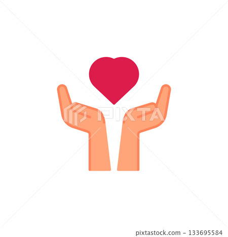 Care hand gesture vector icon. Hand gesture icon flat style. perfect use for logo, presentation, website, and more. modern icon design color style 133695584