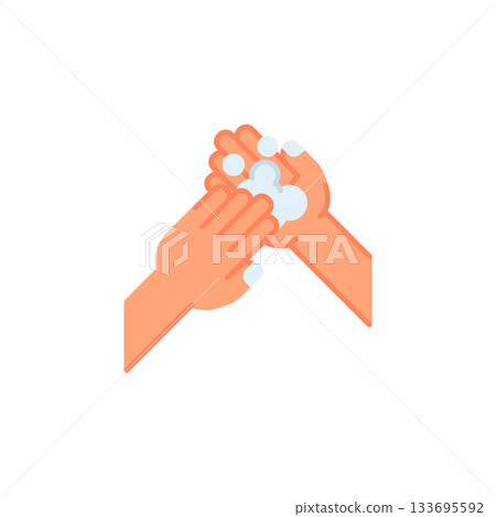 Washing hand vector icon. Hand gesture icon flat style. perfect use for logo, presentation, website, and more. modern icon design color style Washing hand vector icon. Hand gesture icon flat style. perfect use for logo, presentation, website, and more. modern icon design color style 133695592