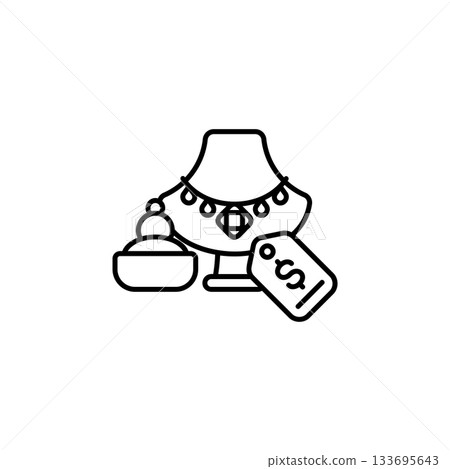 Price Tag Jewelry Display vector icon. Jewelry icon line style. perfect use for logo, presentation, website, and more. modern icon design outline style 133695643