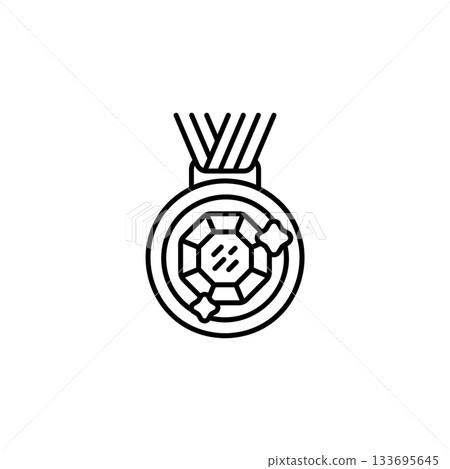 Jewelry Medal vector icon. Jewelry icon line style. perfect use for logo, presentation, website, and more. modern icon design outline style 133695645
