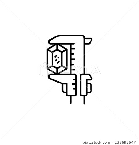 Caliper Jewelry vector icon. Jewelry icon line style. perfect use for logo, presentation, website, and more. modern icon design outline style 133695647