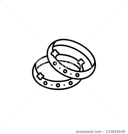 Bangle Jewelry with sparkle vector icon. Jewelry icon line style. perfect use for logo, presentation, website, and more. modern icon design outline style 133695649