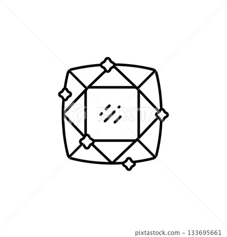 Ruby with sparkle vector icon. Jewelry icon line style. perfect use for logo, presentation, website, and more. modern icon design outline style Ruby with sparkle vector icon. Jewelry icon line style. perfect use for logo, presentation, website, and more. modern icon design outline style 133695661