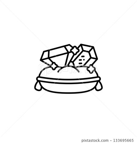 Jewelry On Pillow vector icon. Jewelry icon line style. perfect use for logo, presentation, website, and more. modern icon design outline style 133695665