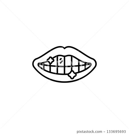 Gold Teeth vector icon. Jewelry icon line style. perfect use for logo, presentation, website, and more. modern icon design outline style 133695693