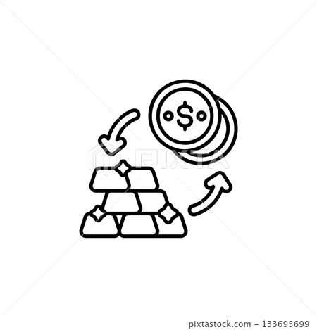 Gold Investment vector icon. Jewelry icon line style. perfect use for logo, presentation, website, and more. modern icon design outline style Gold Investment vector icon. Jewelry icon line style. perfect use for logo, presentation, website, and more. modern icon design outline style 133695699