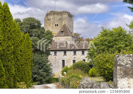 Mediaeval tower and stone house at Lieu dit Curton, Gironde 133695800