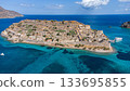Spinalonga Venetian Fortress. Pristine Waters. Aerial Take Shot. Crete. Greece 133695855