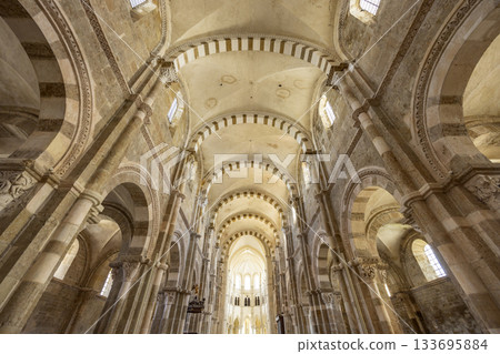 Vezelay Basilica Sainte Marie Madeleine nave arches ceiling Vezelay Basilica Sainte Marie Madeleine nave arches ceiling 133695884