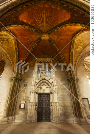 Bourges Cathedral vaulting ceiling and entrance door Bourges Cathedral vaulting ceiling and entrance door 133695885