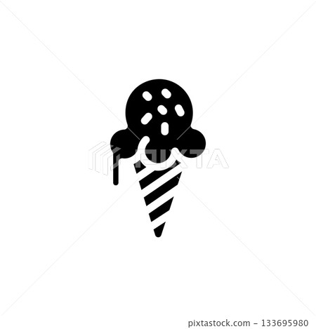 ice cream vector icon. food and beverage icon solid style. perfect use for icon, logo, illustration, website, and more. icon design glyph style 133695980