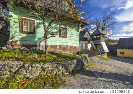 Traditional wooden architecture village Vlkolinec in RUZOMBEROK, Slovakia 133696268