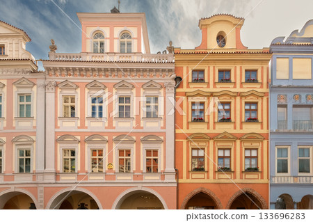 Pastel Townhouses Row Pastel Townhouses Row 133696283