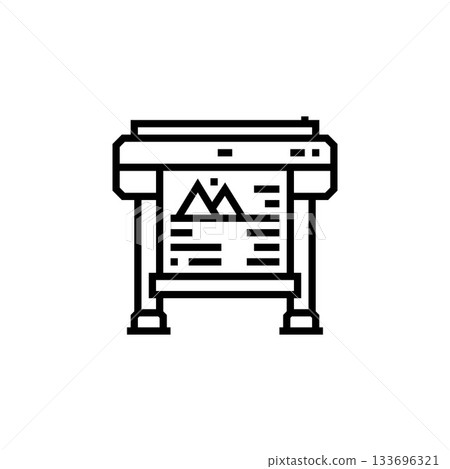 plotter vector icon. computer component icon outline style. perfect use for logo, presentation, website, and more. simple modern icon design line style plotter vector icon. computer component icon outline style. perfect use for logo, presentation, website, and more. simple modern icon design line style 133696321