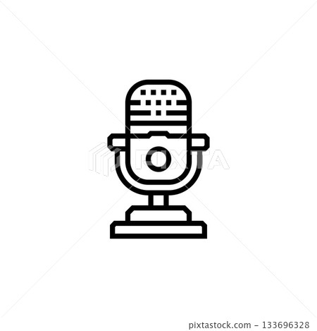 microphone vector icon. computer component icon outline style. perfect use for logo, presentation, website, and more. simple modern icon design line style microphone vector icon. computer component icon outline style. perfect use for logo, presentation, website, and more. simple modern icon design line style 133696328