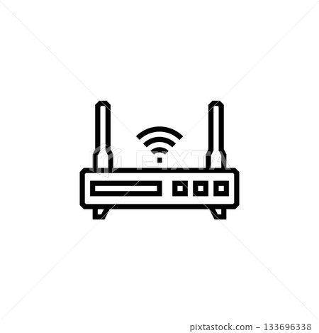 wifi router vector icon. computer component icon outline style. perfect use for logo, presentation, website, and more. simple modern icon design line style wifi router vector icon. computer component icon outline style. perfect use for logo, presentation, website, and more. simple modern icon design line style 133696338