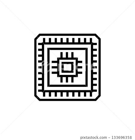 processor vector icon. computer component icon outline style. perfect use for logo, presentation, website, and more. simple modern icon design line style processor vector icon. computer component icon outline style. perfect use for logo, presentation, website, and more. simple modern icon design line style 133696358